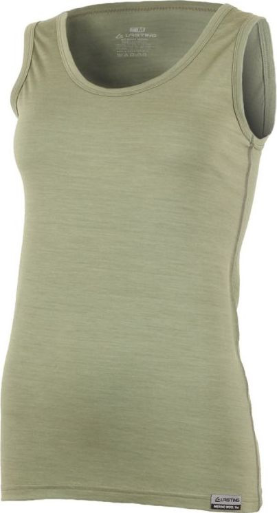 Dámské merino tílko LASTING Bara khaki Velikost: M