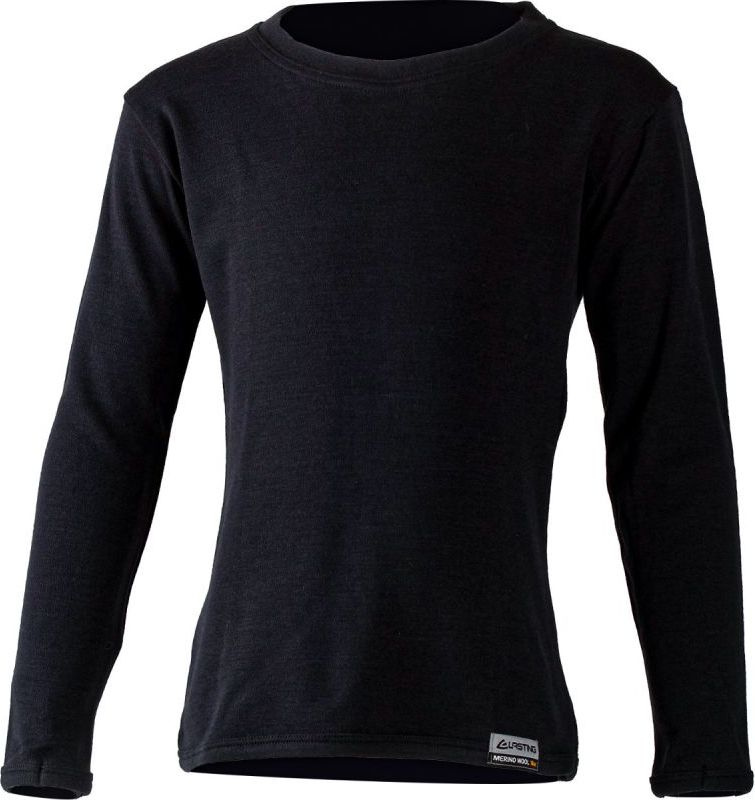 Dětské merino triko LASTING Snopy černé Velikost: 130