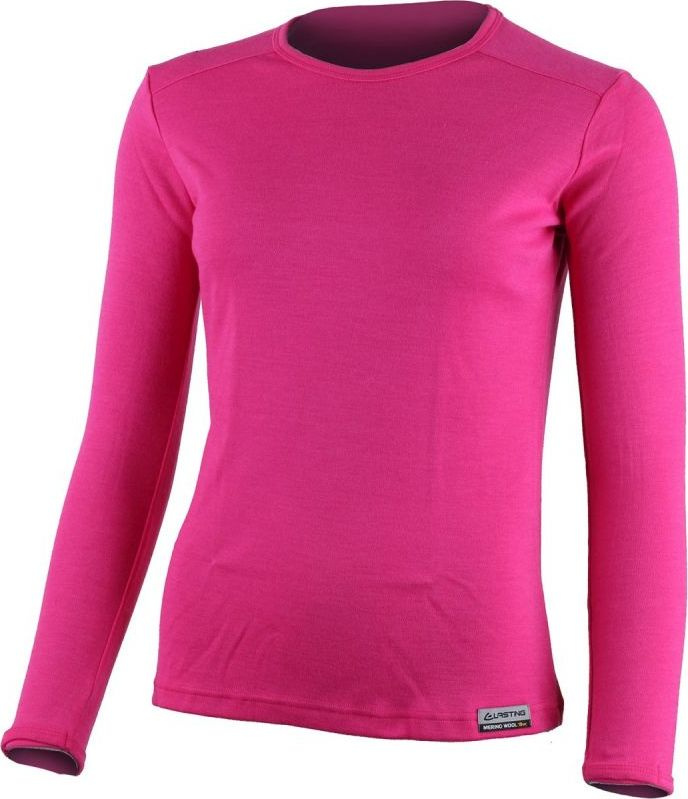 Dámská merino mikina LASTING Bela růžová Velikost: XL