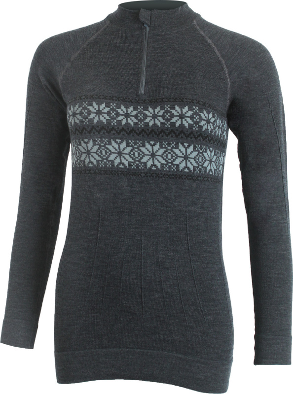 Dámská merino mikina LASTING Wigi šedá Velikost: L/XL