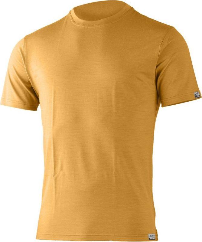 Pánské merino triko LASTING Chuan hořčicová Velikost: XL