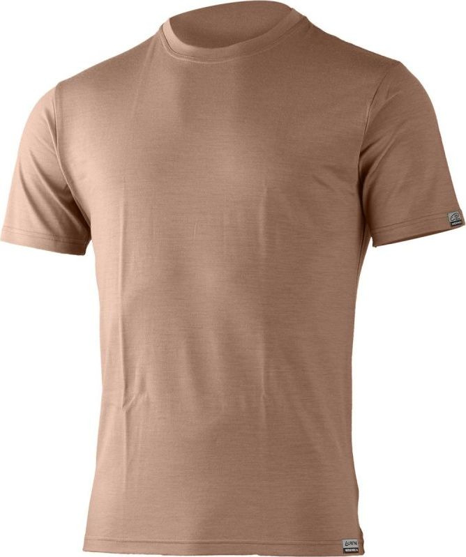 Pánské merino triko LASTING Chuan hnědé Velikost: XXL