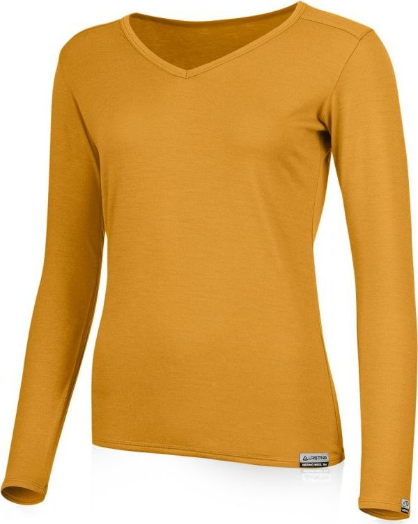 Dámské merino triko LASTING Eva hořčicová Velikost: XL