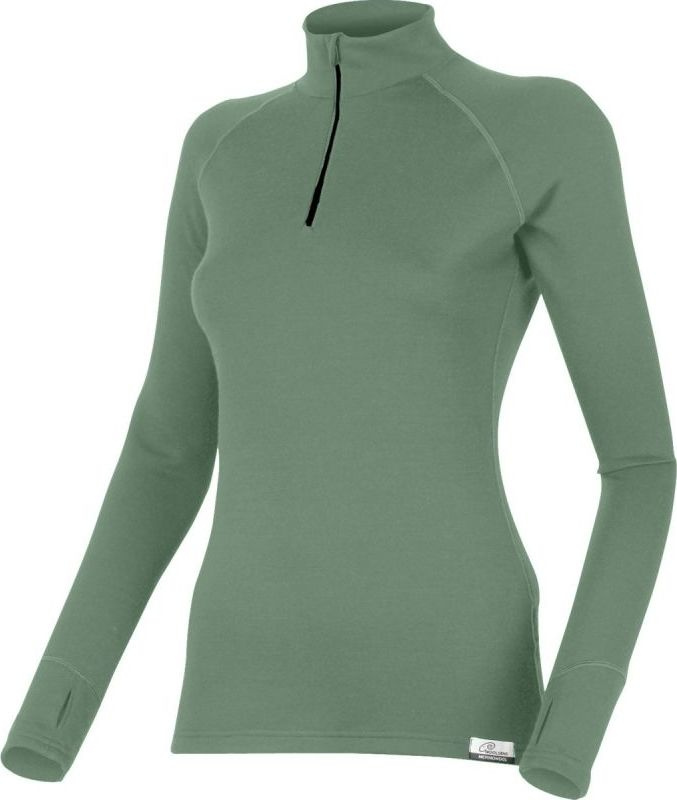 Dámská merino mikina LASTING Laura zelená Velikost: S