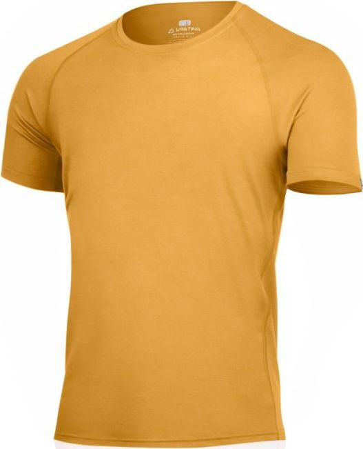 Pánské merino triko LASTING Quido hořčicové Velikost: L