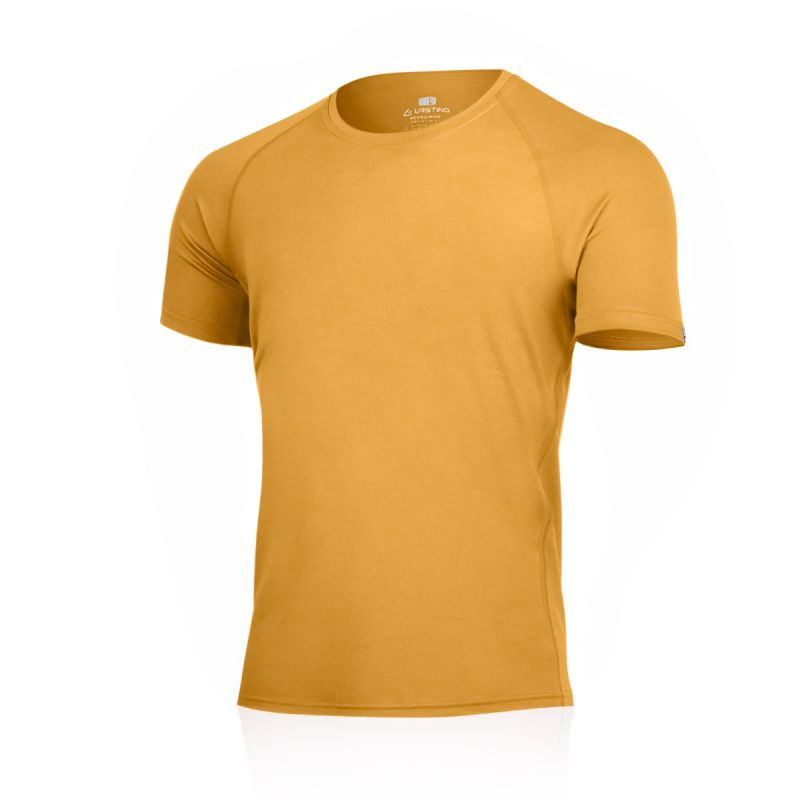 Pánské merino triko LASTING Quido hořčicové Velikost: L