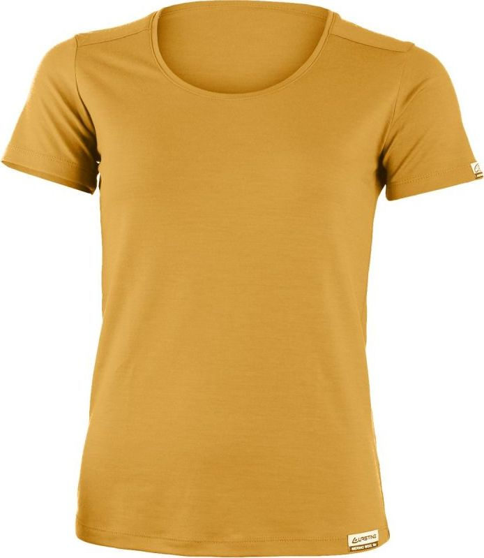 Dámské merino triko LASTING Irena hořčicová Velikost: XL