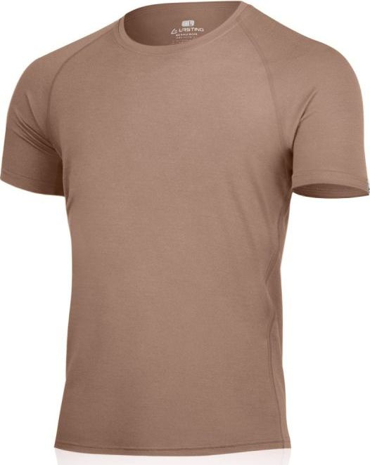 Pánské merino triko LASTING Quido hnědé Velikost: XL