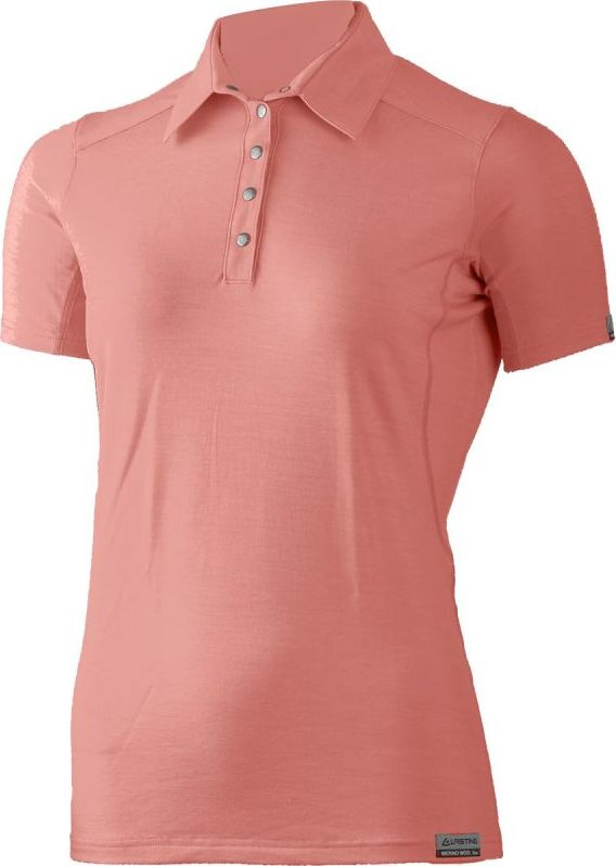 Dámská merino polo košile LASTING Alisa lososová Velikost: XL