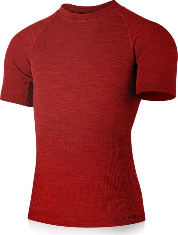 Pánské merino triko LASTING Mabel červené Velikost: XXL/3XL