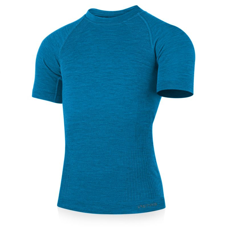 LASTING pánské merino bezešvé triko MABEL modré Velikost: XXL/3XL