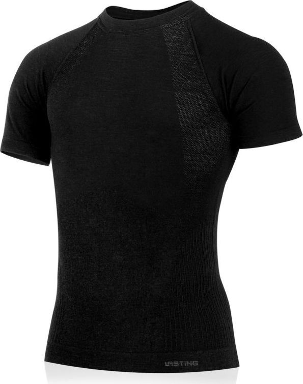 Pánské merino triko LASTING Mabel černé Velikost: 2XL/3XL