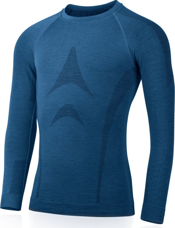 Pánské merino triko LASTING Wolf modré Velikost: 2XL/3XL