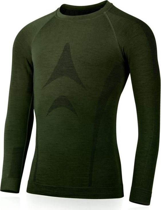 Pánské merino triko LASTING Wolf zelené Velikost: 2XL/3XL