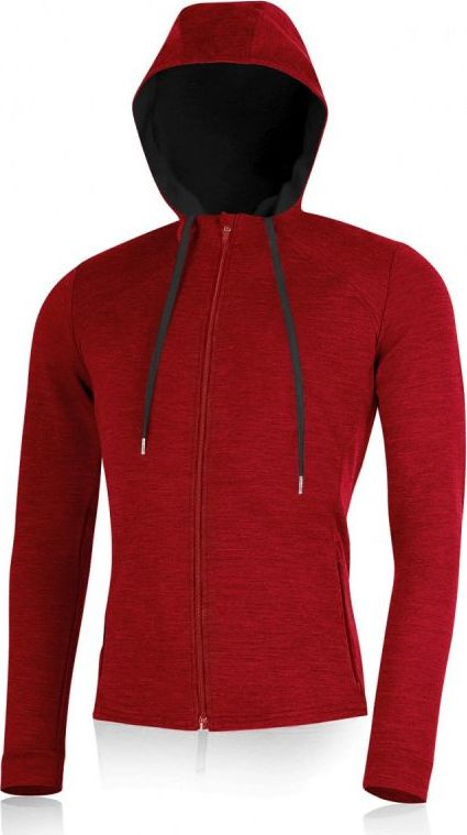 Pánská merino mikina LASTING Karmin červená Velikost: XXL