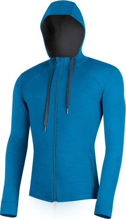 Pánská merino mikina LASTING Karmin modrá Velikost: XL