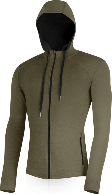 Pánská merino mikina LASTING Karmin zelená Velikost: XL