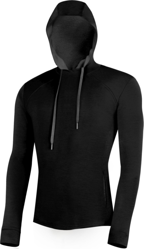 Pánská merino mikina  LASTING Werich černá Velikost: XL