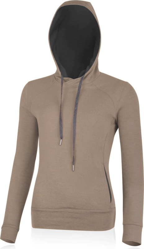 Dámská merino mikina LASTING Wesia hnědá Velikost: XL