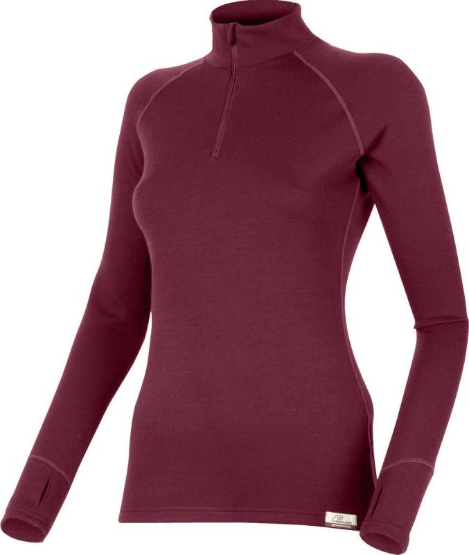 Dámská merino mikina LASTING Laura vínová Velikost: L