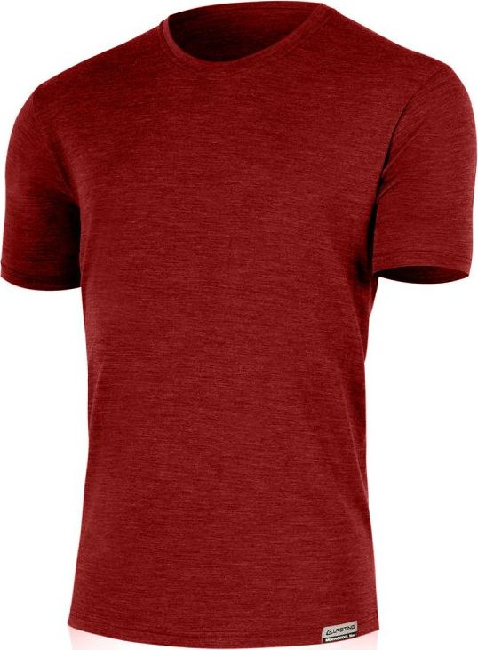 Pánské merino triko LASTING Chuan červené Velikost: XL