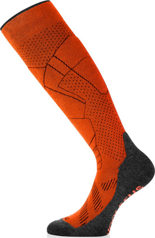 Unisex merino lyžařské podkolenky LASTING FWU oranžové Velikost: XL