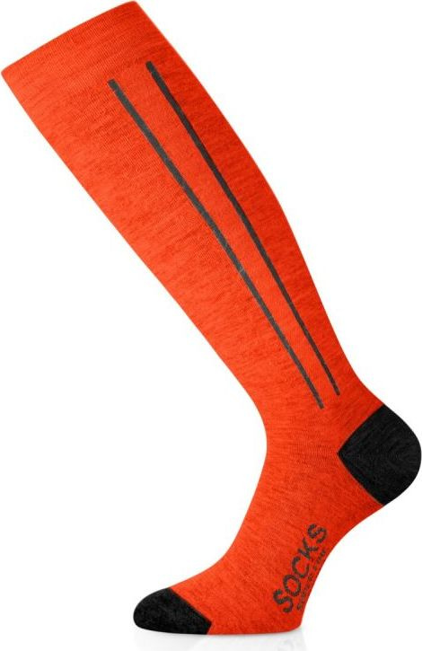 Unisex lyžařské merino podkolenky LASTING Fwc oranžové Velikost: (42-45) L