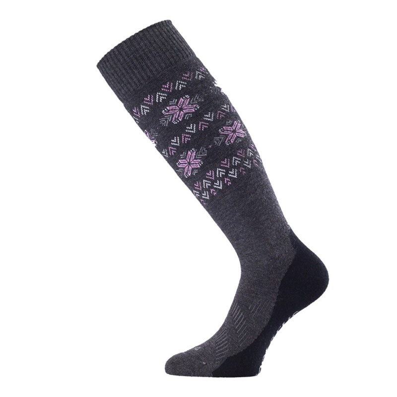 Unisex lyžařské merino podkolenky LASTING Fwi šedé Velikost: (42-45) L