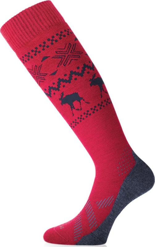 LASTING merino lyžařské podkolenky FWW červené Velikost: M/38-41