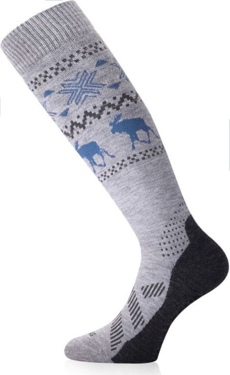 Unisex lyžařské merino podkolenky LASTING Fww šedé Velikost: (46-49) XL