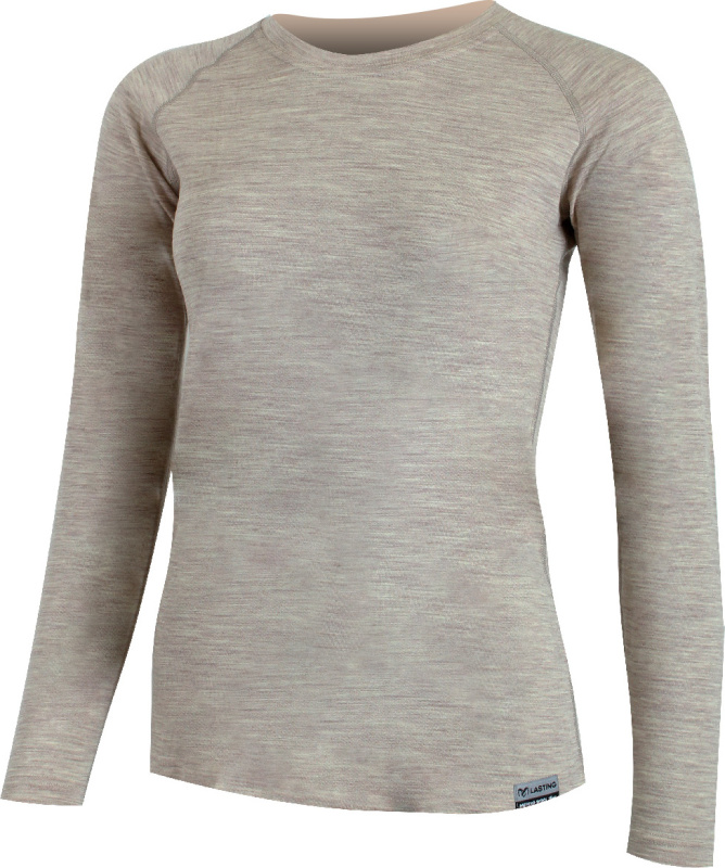 Dámské merino triko LASTING Atila béžové Velikost: XL
