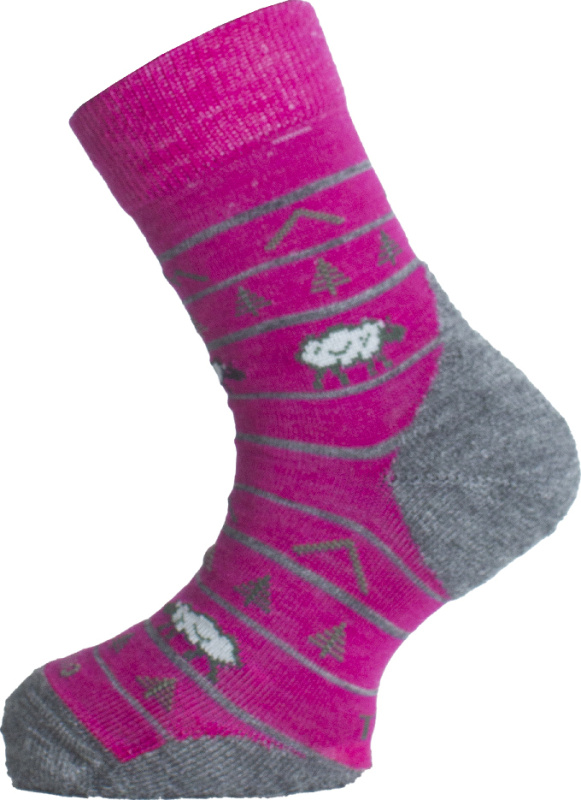 Dětské merino ponožky LASTING Tjl fialové Velikost: (34-37) S