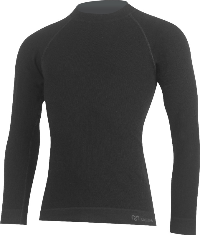 Pánské merino triko LASTING Wilda černé Velikost: L/XL