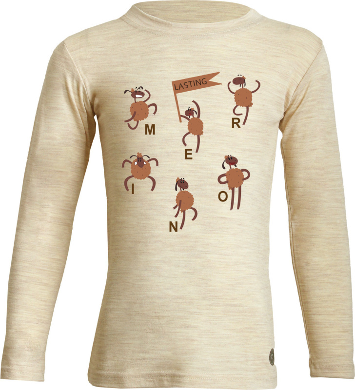 Dětské merino triko LASTING Lopy béžové Velikost: 150