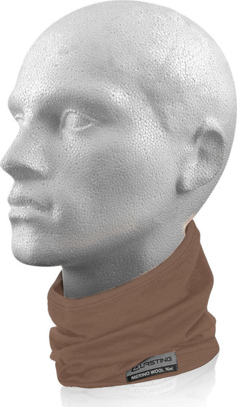Unisex merino nákrčník LASTING krátký TULS hnědý Velikost: UNI