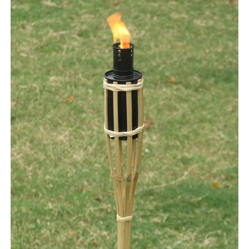 Louč bambusová s černou nádobkou 60 cm