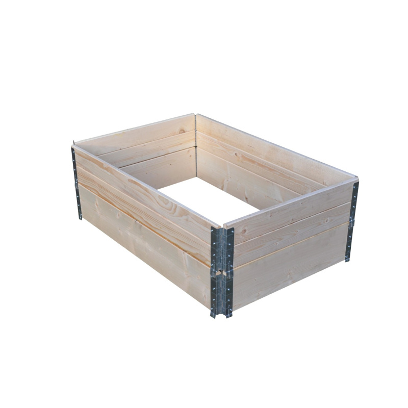 Dřevěný stohovatelný vyvýšený záhon přírodní 60 x 80 x 20 cm