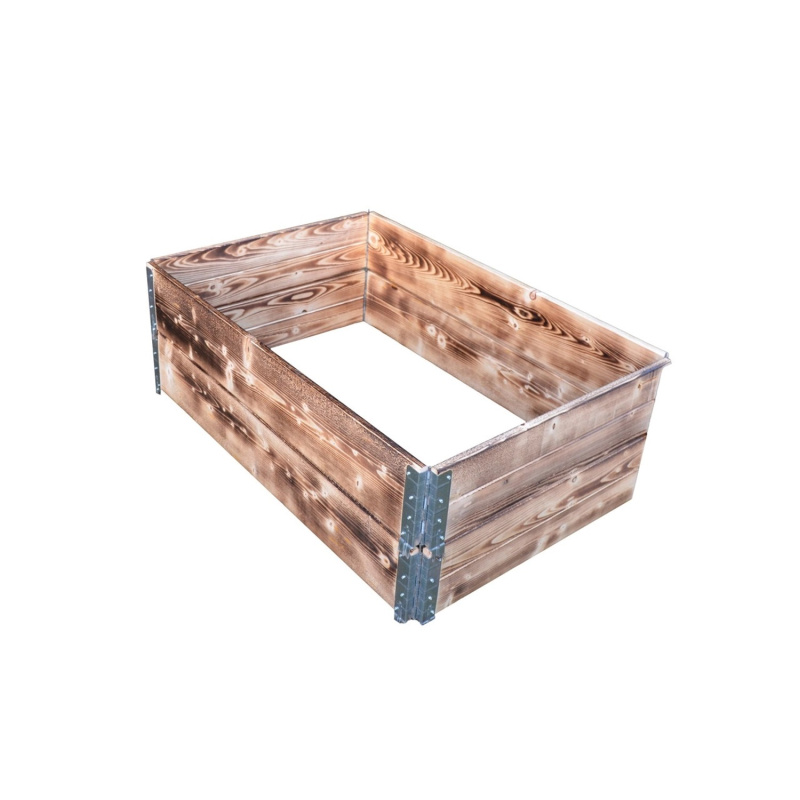 Dřevěný stohovatelný vyvýšený záhon opálený 60 x 80 x 20 cm