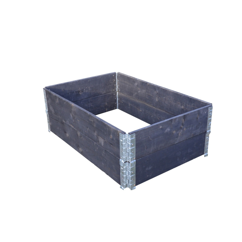 Dřevěný stohovatelný vyvýšený záhon černý 60 x 80 x 20 cm