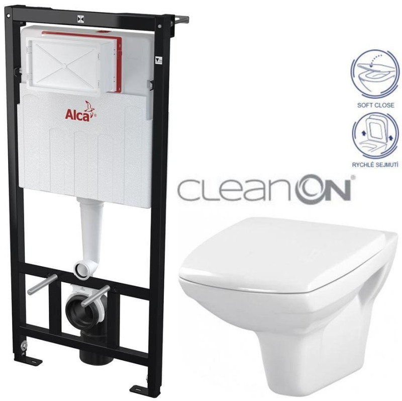 Předstěnový instalační systém bez tlačítka + WC CERSANIT CLEANON CARINA + SEDÁTKO AM101/1120 X CA2