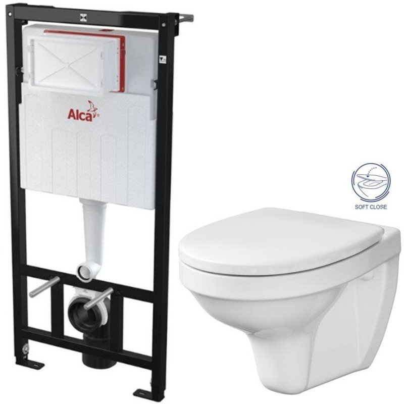 Předstěnový instalační systém bez tlačítka + WC CERSANIT DELFI + SOFT SEDÁTKO AM101/1120 X DE2