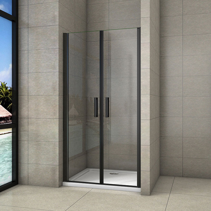 Sprchové dveře dvoukřídlé BLACK SAFIR D2 80, 76-80 x 200