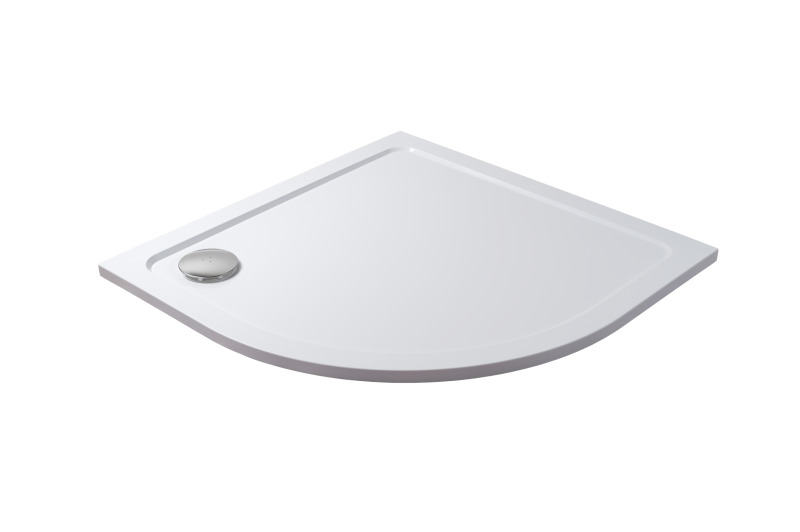 THOR Sprchová vanička z litého mramoru, čtvrtkruh, R550 90x90x3 - levý odpad