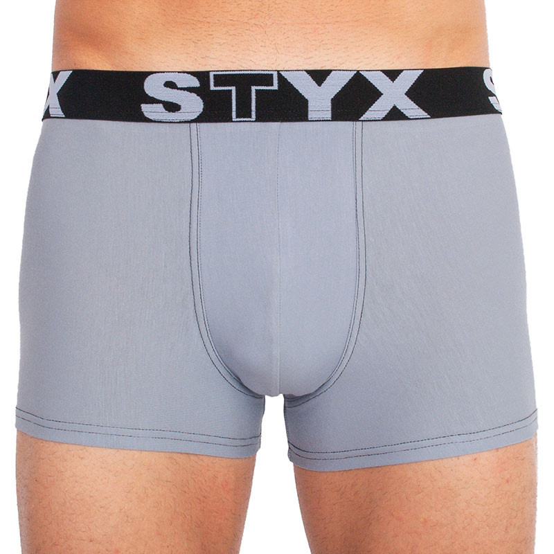 Pánské boxerky Styx sportovní guma světle šedé (G1067) S, trenky / trenýrky