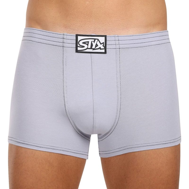 Pánské boxerky Styx klasická guma světle šedá (Q1067) S, trenky / trenýrky