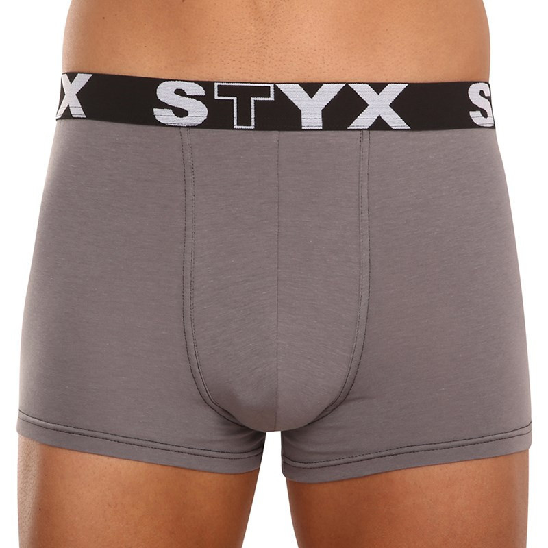 Pánské boxerky Styx sportovní guma nadrozměr tmavě šedé (R1063) 3XL, trenky / trenýrky