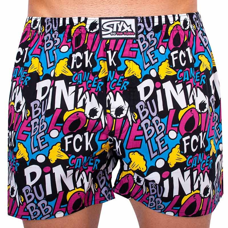 Pánské trenky Styx art klasická guma Pink Bubble (A1058) M, trenýrky