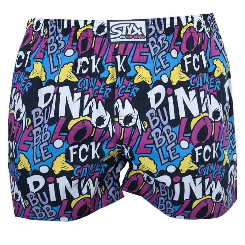 Pánské trenky Styx art klasická guma Pink Bubble (A1058) M, trenýrky