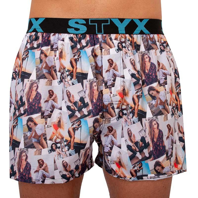 Pánské trenky Styx art sportovní guma modelky - limitovaná edice (B1051) M, trenýrky