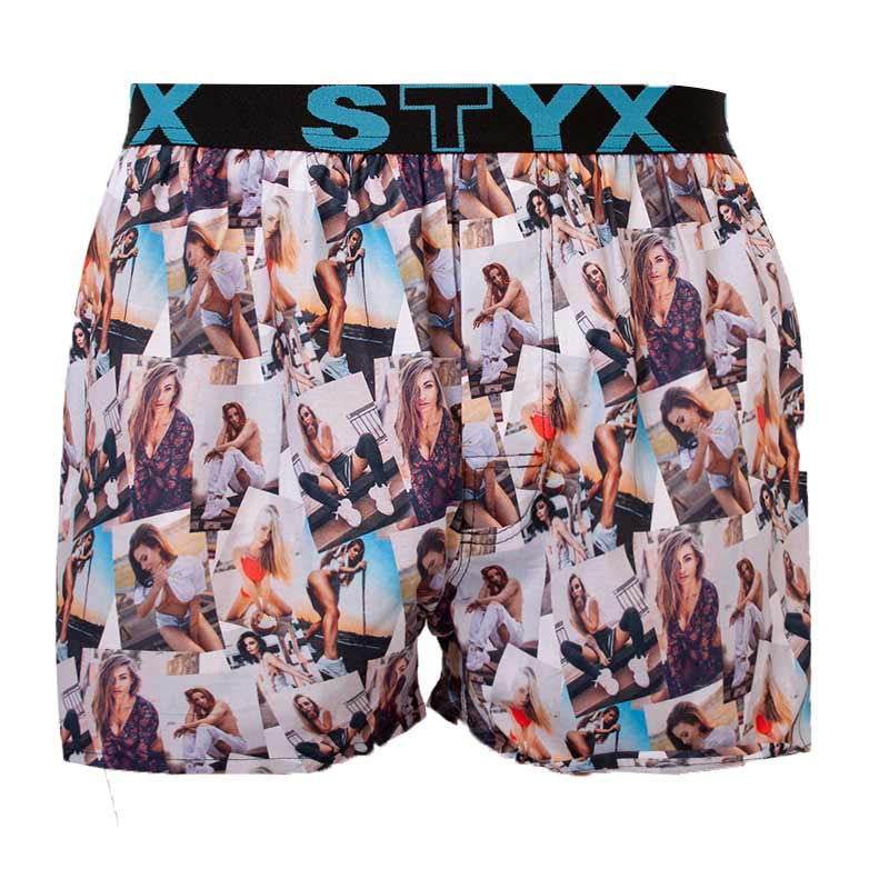 Pánské trenky Styx art sportovní guma modelky - limitovaná edice (B1051) M, trenýrky